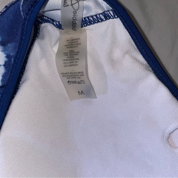 Bobbie Brooks Tie Dye Stripe Flounce Front Halter Tie Swim Top Women’s Medium - Picture 8 of 10